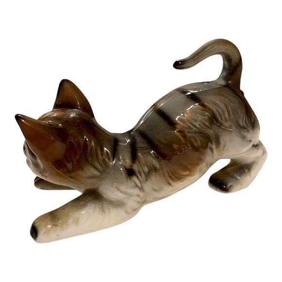 Charming Vintage 1980's Andrea By Sadek Ceramic/Porcelain Tabby Kitten Figurine - Picture 7 of 11